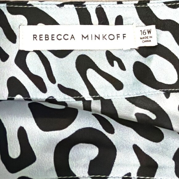 Rebecca Minkoff Womens 16W Blue & Black Animal Print Midi Skirt - Picture 3 of 6